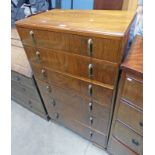 WALNUT CHEST OF 6 DRAWERS - 128 CM TALL