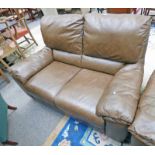 2 SEATER BROWN LEATHER SOFA Condition Report: Minor marks to back.