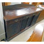 19TH CENTURY MAHOGANY SIDEBOARD WITH 3 DRAWERS OVER 4 CARVED PANEL DOORS Condition
