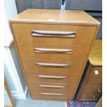 LATE 20TH CENTURY TEAK CHEST OF 6 DRAWERS