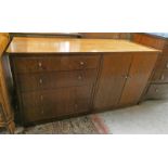 20TH CENTURY HEALS EXCLUSIVE DESIGN SIDEBOARD WITH 4 DRAWERS AND 2 PANEL DOORS WITH LABEL
