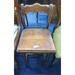 19TH CENTURY MAHOGANY CHILDS CHAIR ON TURNED SUPPORTS