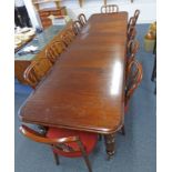 EXTENDING MAHOGANY DINING TABLE (344CM) WITH 3 LEAVES AND 12 MAHOGANY CHAIRS Condition