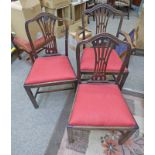 SET OF 8 EARLY 20TH CENTURY MAHOGANY DINING CHAIRS ON SQUARE SUPPORTS