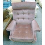 PINK BUTTON BACK RECLINER CHAIR