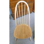 SET OF 6 ERCOL QUAKER DINING CHAIRS WITH SPAR BACKS AND TURNED SUPPORTS
