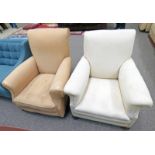 PAIR OF OVERSTUFFED ARMCHAIRS