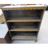 OAK OPEN FRONTED BOOKCASE - 77CM WIDE