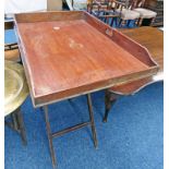 19TH CENTURY MAHOGANY BUTLERS TRAY ON STAND