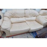 CREAM LEATHER 2 SEAT SETTEE