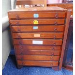 OAK MULTI DRAWERED CHEST