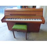 LATE 20TH CENTURY BENTLEY UPRIGHT OVERSTRUNG PIANO & STOOL