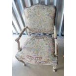 19TH CENTURY TAPESTRY WORK ARMCHAIR