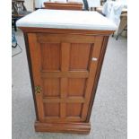 MAHOGANY CABINET WITH MARBLE TOP & SINGLE PANEL DOOR