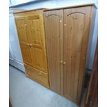 2 PINE WARDROBES