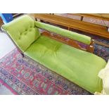 LATE 19TH CENTURY OAK CHAISE LONGUE WITH CARVED DECORATION Condition Report: Wear
