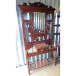 LATE 19TH CENTURY OAK HALLSTAND WITH CARVED DECORATION