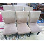 SET OF 6 21ST CENTURY LEATHER CHAIRS ON SQUARE SUPPORTS