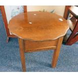 2 MAHOGANY FIRE SCREENS & OAK SEWING TABLE