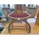 MAHOGANY STOOL WITH SHAPED SEAT