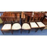 5 LATE 19TH EARLY 20TH CENTURY MAHOGANY HAND CHAIRS