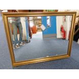 RECTANGULAR GILT FRAMED MIRROR - 114 X 86CM