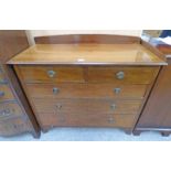 EARLY 20TH CENTURY INLAID MAHOGANY CHEST OF 2 SHORT OVER 3 LONG DRAWERS ON SQUARE SUPPORTS