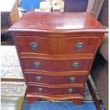 20TH CENTURY 4 DRAWER YEW WOOD BEDSIDE CHEST