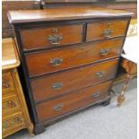 19TH CENTURY MAHOGANY CHEST OF 2 SHORT OVER 3 LONG DRAWERS ON BRACKET SUPPORTS
