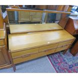 LATE 20TH CENTURY TEAK DRESSING TABLE WITH 6 DRAWERS