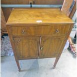 MAHOGANY CABINET WITH SINGLE DRAWER OVER 2 PANEL DOORS