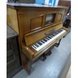 20TH CENTURY MAHOGANY UPRIGHT PIANOLA PIANO BY STECK & VARIOUS REELS OF MUSIC