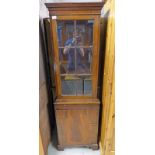 20TH CENTURY MAHOGANY BOOKCASE WITH GLAZED DOOR OVER PANEL DOOR