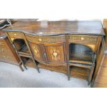19TH CENTURY INLAID ROSEWOOD SIDE CABINET WITH BOW FRONT,