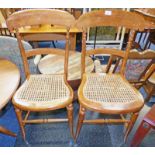 PAIR OF ARTS & CRAFTS STYLE CHAIRS WITH BERGERE SEATS