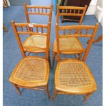 SET OF 4 ARTS AND CRAFTS STYLE CHAIRS WITH BERGERE SEATS