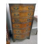 20TH CENTURY MAHOGANY TALLBOY WITH SERPENTINE FRONT,