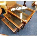 LATE 20TH CENTURY NEST OF 3 TEAK TABLES Condition Report: 40cm deep,