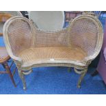 19TH CENTURY GILT WOOD BERGERE SETTEE