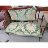 EARLY 20TH CENTURY MAHOGANY FRAMED SETTEE WITH SHAPED SUPPORTS Condition Report: