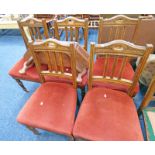 SET OF 5 LATE 19TH CENTURY OAK DINING CHAIRS & WALL MOUNTED PHONE TABLE