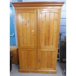 PINE LINEN PRESS WITH 4 PANEL DOORS