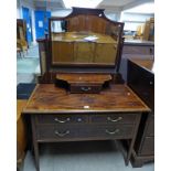 LATE 19TH CENTURY INLAID MAHOGANY DRESSING TABLE WITH 2 LONG DRAWERS