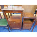 19TH CENTURY MAHOGANY CABINET WITH FALL FRONT PANEL DOOR WITH BOXWOOD INLAY - HEIGHT 95CM