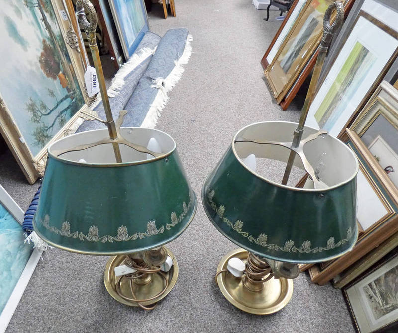 2 ORIENTAL STYLE TABLE LAMPS ON CIRCULAR BASE 71CM TALL