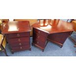 MAHOGANY CHEST OF 4 DRAWERS & MAHOGANY DRAWERED UNIT