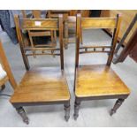 PAIR OF 19TH CENTURY KITCHEN CHAIRS ON TURNED SUPPORTS