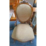 19TH CENTURY ROSEWOOD LADIES CHAIR ON CABRIOLE SUPPORTS