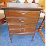 EARLY 20TH CENTURY MAHOGANY FALL FRONT DRAWERED CABINET - HEIGHT 77CM