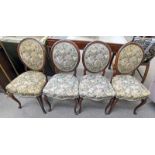 SET 4 19TH CENTURY ROSEWOOD FRAMED CHAIRS ON CABRIOLE SUPPORTS Condition Report: No